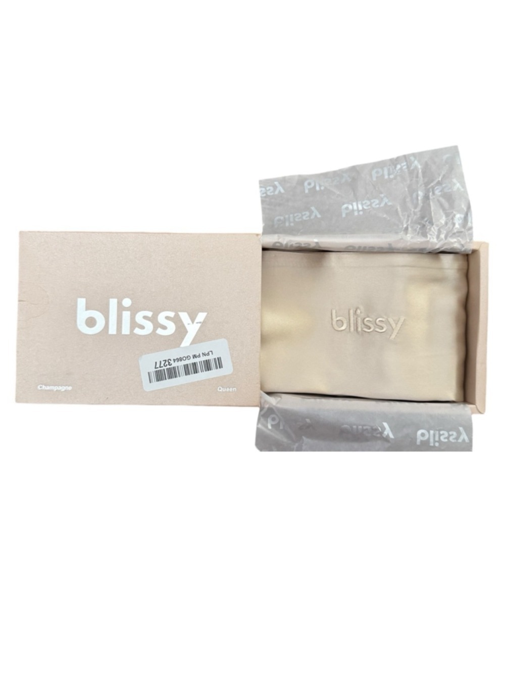 Blissy Mulberry Silk Pillowcase Queen Champagne New In Box - Picture 2 of 4